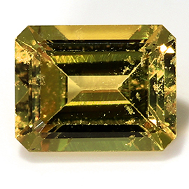 0.53 ct Emerald Cut Yellow Sapphire : Golden Yellow