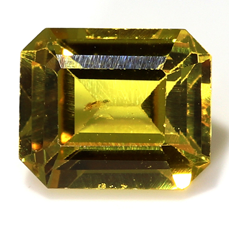 0.50 ct Emerald Cut Yellow Sapphire : Golden Yellow