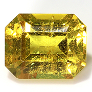 0.60 ct Golden Yellow Emerald Cut Natural Yellow Sapphire