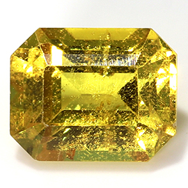 0.60 ct Emerald Cut Yellow Sapphire : Golden Yellow