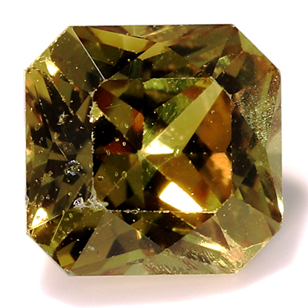 0.69 ct Emerald Cut Yellow Sapphire : Golden Yellow