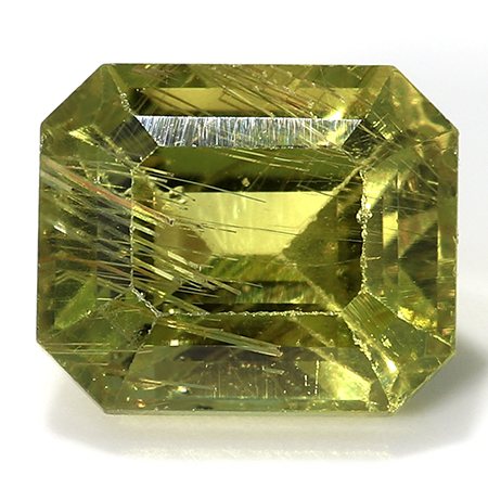 1.12 ct Emerald Cut Sapphire : Yellowish Green