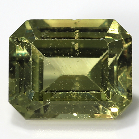 1.11 ct Emerald Cut Green Sapphire : Brownish Green