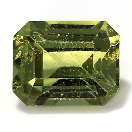 0.65 ct Emerald Cut Sapphire : Yellowish Green