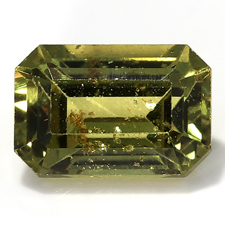 0.85 ct Emerald Cut Sapphire : Yellowish Green