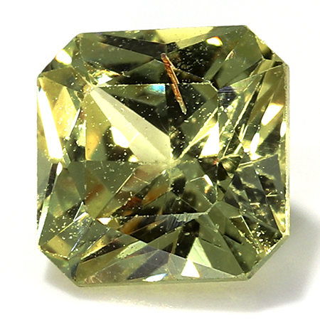 0.76 ct Emerald Cut Sapphire : Yellowish Green