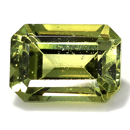 0.82 ct Emerald Cut Sapphire : Yellowish Green