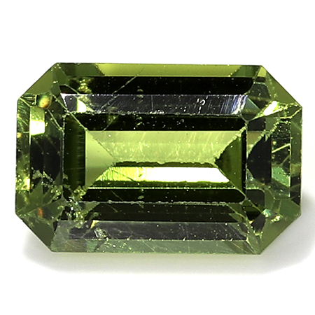0.73 ct Emerald Cut Sapphire : Olive Green