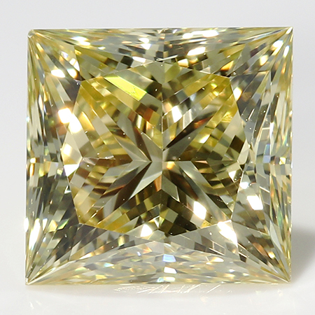 0.61 ct Princess Cut Diamond : Fancy Yellow / VS1