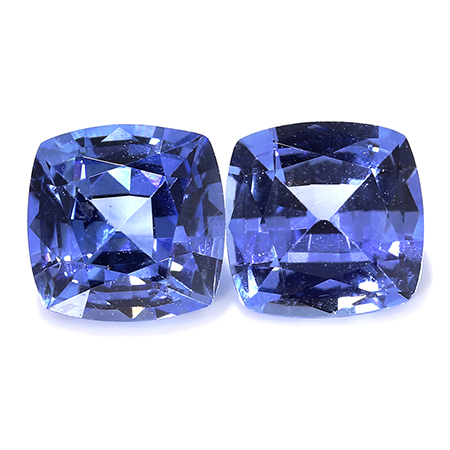 1.78 cttw Fine Blue Pair of Cushion Cut Natural Blue Sapphires