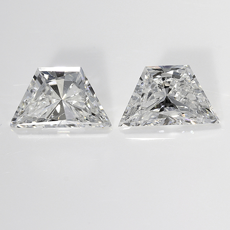 0.69 cttw Pair of Trapezoid Brilliant Cut Diamonds : E / SI1