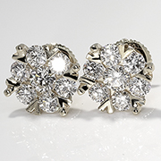 18K White Gold Designer 1.60cttw Diamond Earrings