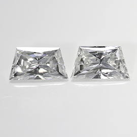 0.58 cttw Pair of Trapezoid Brilliant Cut Natural Diamonds : G / SI2