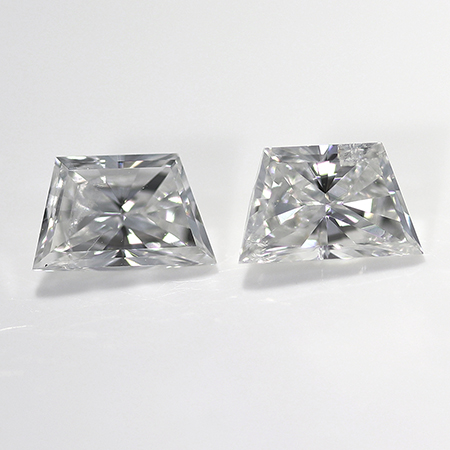 0.41 cttw Pair of Trapezoid Diamonds : F / SI2