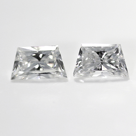 0.34 cttw Pair of Trapezoid Diamonds : E / SI1