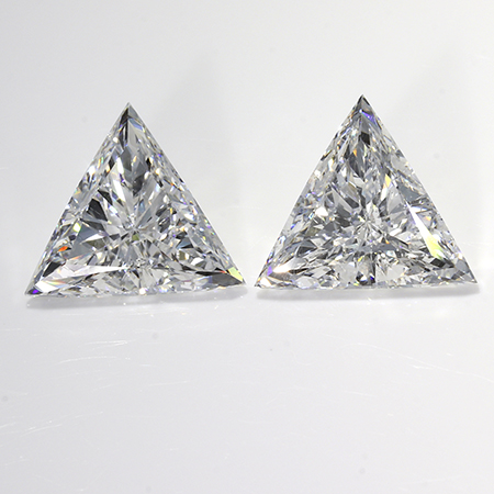 1.64 cttw Pair of Trillion Natural Diamonds : D / VS2