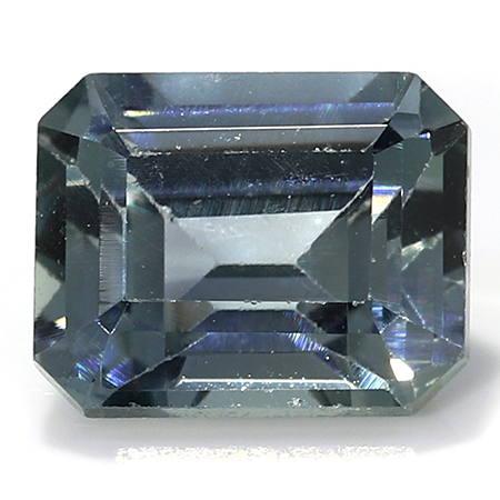 0.66 ct Emerald Cut Sapphire : Grayish Blue
