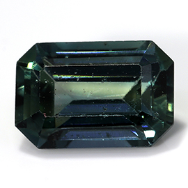 0.67 ct Emerald Cut Sapphire : Greenish Blue