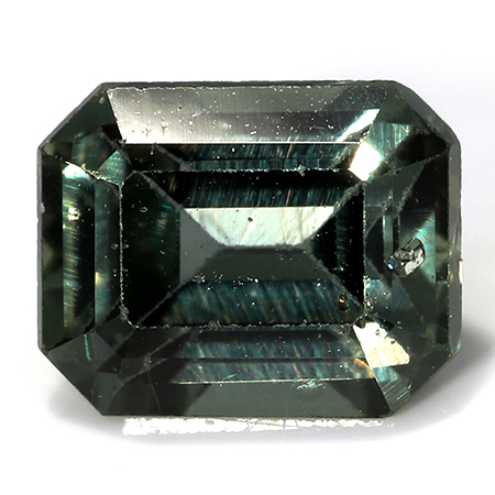 0.56 ct Emerald Cut Sapphire : Greenish Blue