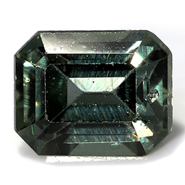 0.56 ct Emerald Cut Sapphire : Greenish Blue