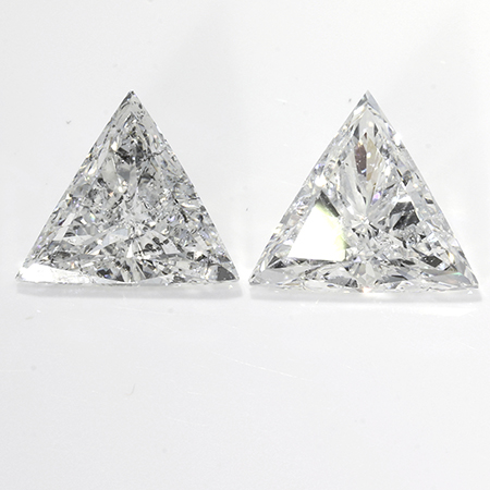 2.01 cttw Pair of Trillion Natural Diamonds : G / SI2