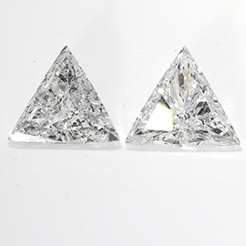 2.01 cttw Pair of Trillion Natural Diamonds : G / SI2
