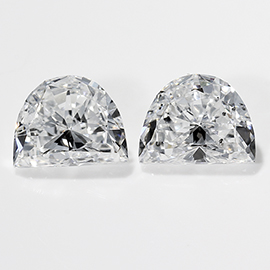0.57 cttw Pair of Half Moon Diamonds : E / SI2