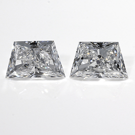 0.37 cttw Pair of Trapezoid Diamonds : D / VS1
