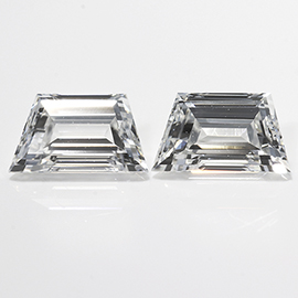 0.52 cttw Pair of Trapezoid Natural Diamonds : G / VS1