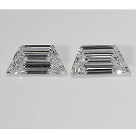 0.31 cttw Pair of Trapezoid Natural Diamonds : F / VS2