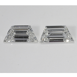 0.31 cttw Pair of Trapezoid Diamonds : F / VS2