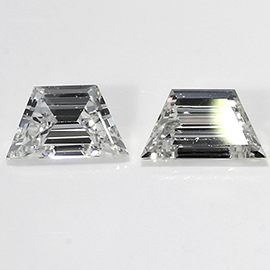 0.33 cttw Pair of Trapezoid Natural Diamonds : F / VS1