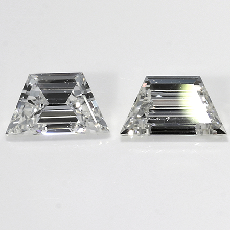 0.33 cttw Pair of Trapezoid Natural Diamonds : F / VS1