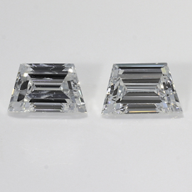 0.49 cttw Pair of Trapezoid Step Cut Diamonds : F / VVS2