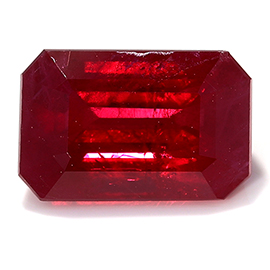 2.05 ct Emerald Cut Ruby : Fiery Red