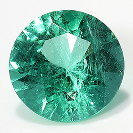 0.49 ct Round Emerald : Fine Grass Green