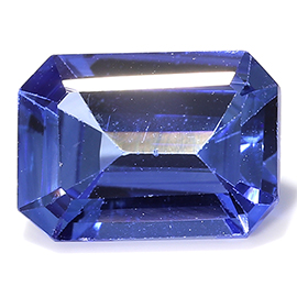 0.98 ct Emerald Cut Blue Sapphire : Fine Navy Blue