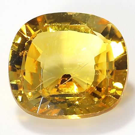 0.89 ct Cushion Cut Yellow Sapphire : Orangish Yellow