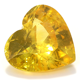 1.43 ct Heart Shape Yellow Sapphire : Orangish Yellow