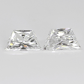 0.80 cttw Pair of Trapezoid Brilliant Cut Natural Diamonds : F / SI2
