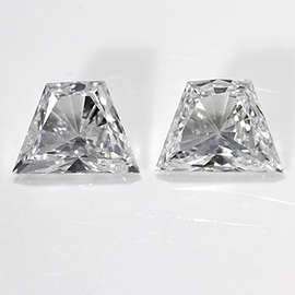 0.53 cttw Pair of Trapezoid Natural Diamonds : E / VS2