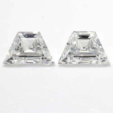 0.81 cttw Pair of Trapezoid Step Cut Diamonds : F / VS2