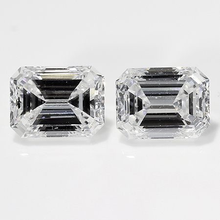 0.66 cttw Pair of Emerald Cut Natural Diamonds : F / VS2