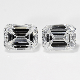 0.66 cttw Pair of Emerald Cut Natural Diamonds : F / VS2