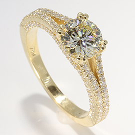 18K Yellow Gold Multi Stone Ring : 1.55 cttw Diamonds
