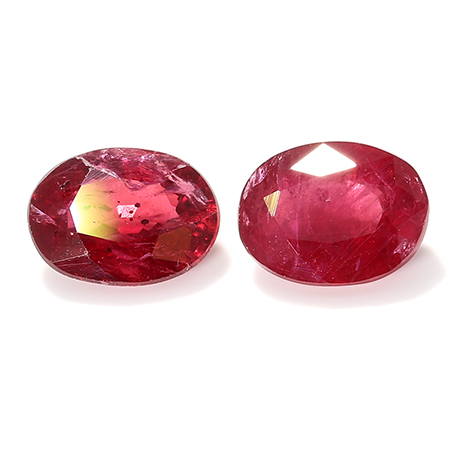 0.83 cttw Pair of Oval Rubies : Fine Red