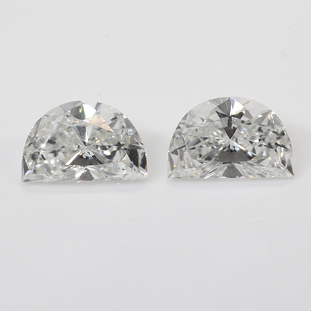 0.57 cttw Pair of Half Moon Diamonds : G / VS1