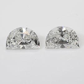0.57 cttw Pair of Half Moon Natural Diamonds : G / VS1