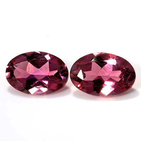 0.80 cttw Violet Pink Pair of Oval Natural Tourmalines