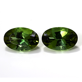 1.00 cttw Pair of Cushion Cut Tourmalines : Olive Green